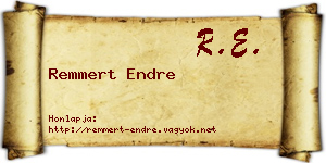 Remmert Endre névjegykártya